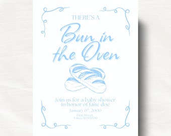 There's a Bun in the Oven- DIGITAL Baby Shower Invitation