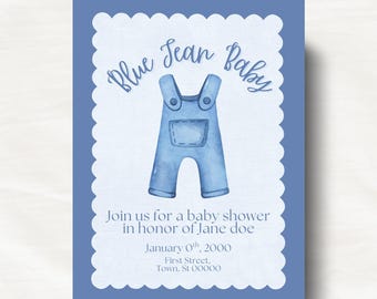 Blue Jean Baby- DIGITAL Baby Shower Invitation