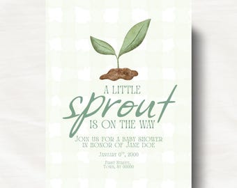 A Little Sprout is on the Way- Digital Baby Shower Invitation