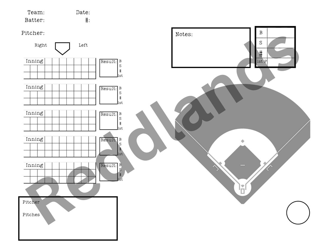 Baseball Softball Spray Chart and Pitch Tracking. - Etsy