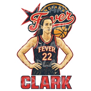 Fierce Caitlin Clark Indiana Fever Basketball Player PNG | WNBA Fan Art Digital Download