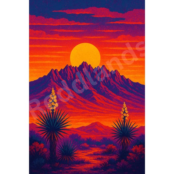 Desert Sunset SVG: New Mexico Mountain Scene Clipart - Etsy