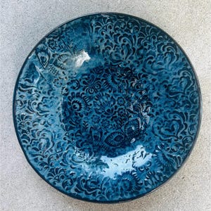 Regular Ceramic Birdbath for Pedestal //Made in USA Forever Blue