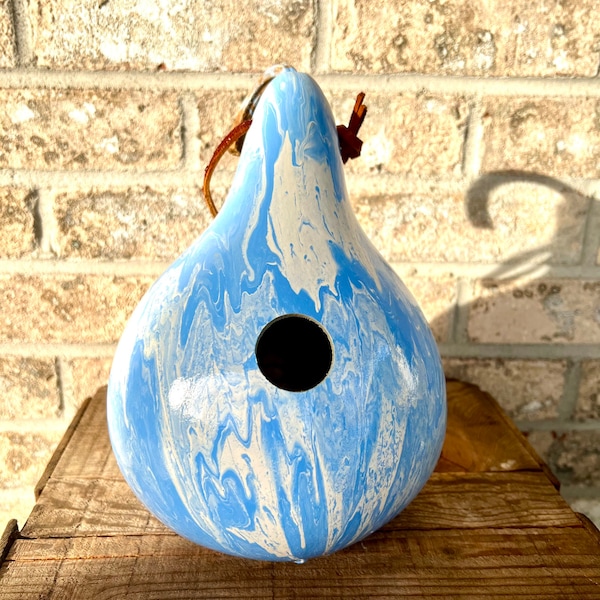 Bright Colors! Pour Painted Gourd Birdhouse