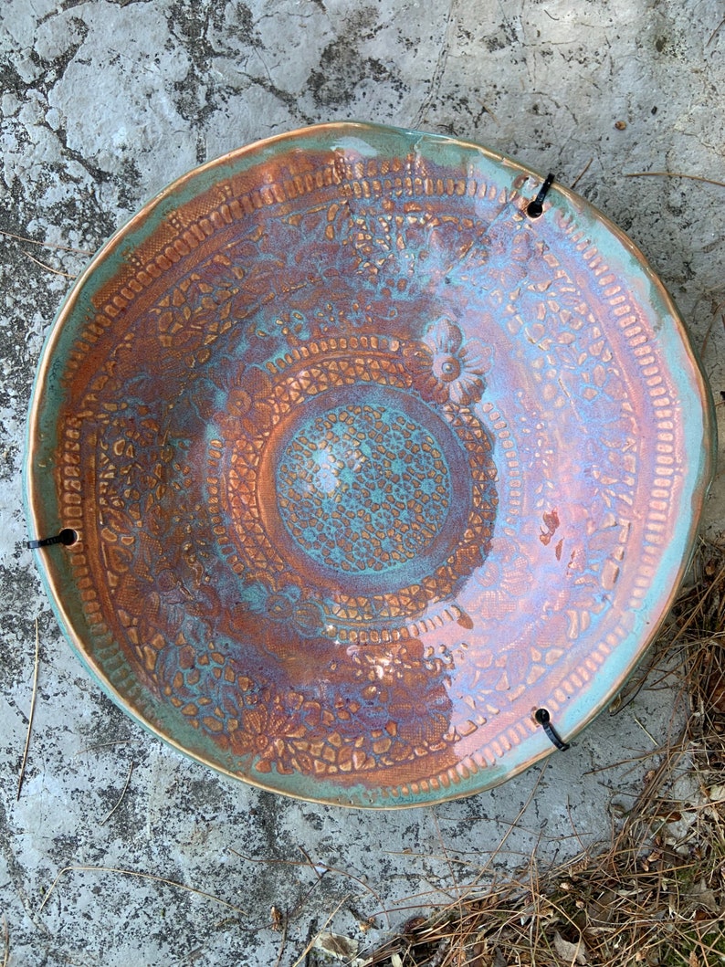 Ceramic Hanging Birdbath//Made in USA