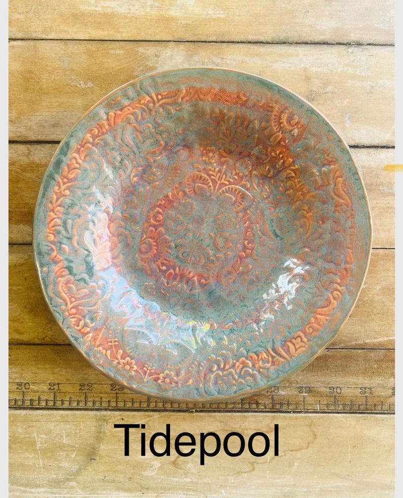Regular Ceramic Birdbath for Pedestal //Made in USA Tide Pool