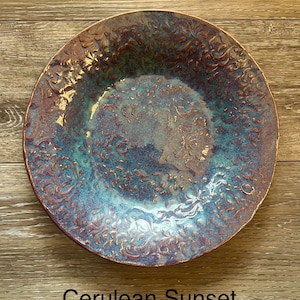 Regular Ceramic Birdbath for Pedestal //Made in USA Cerulean Sunset