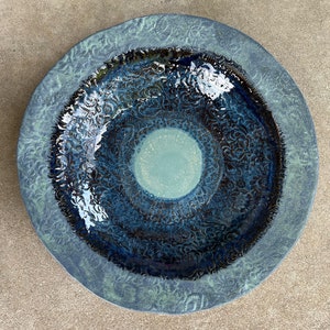 Extra Large Pedestal Top Ceramic Birdbath //Made in USA