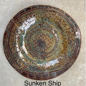 Regular Ceramic Birdbath for Pedestal //Made in USA Sunken Ship