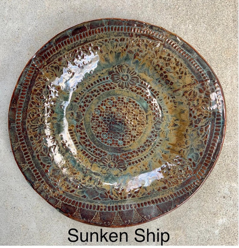 Regular Ceramic Birdbath for Pedestal //Made in USA Sunken Ship