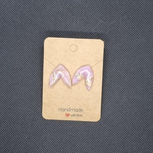 Polymer Clay Arrow Shaped Earrings in Pink and Gold