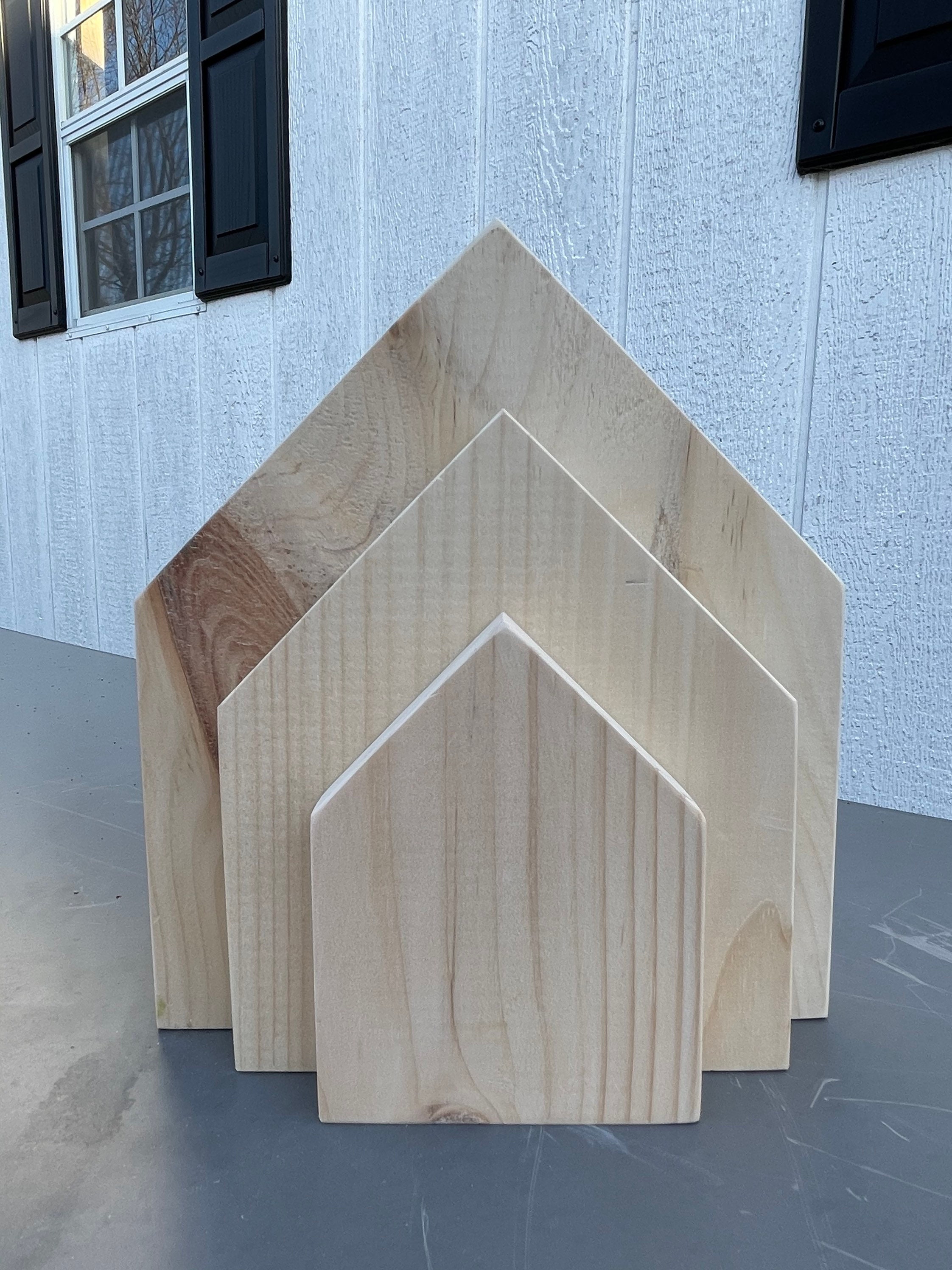 Blank House shaped wood blocks / unfinished wood blocks / DIY Etsy