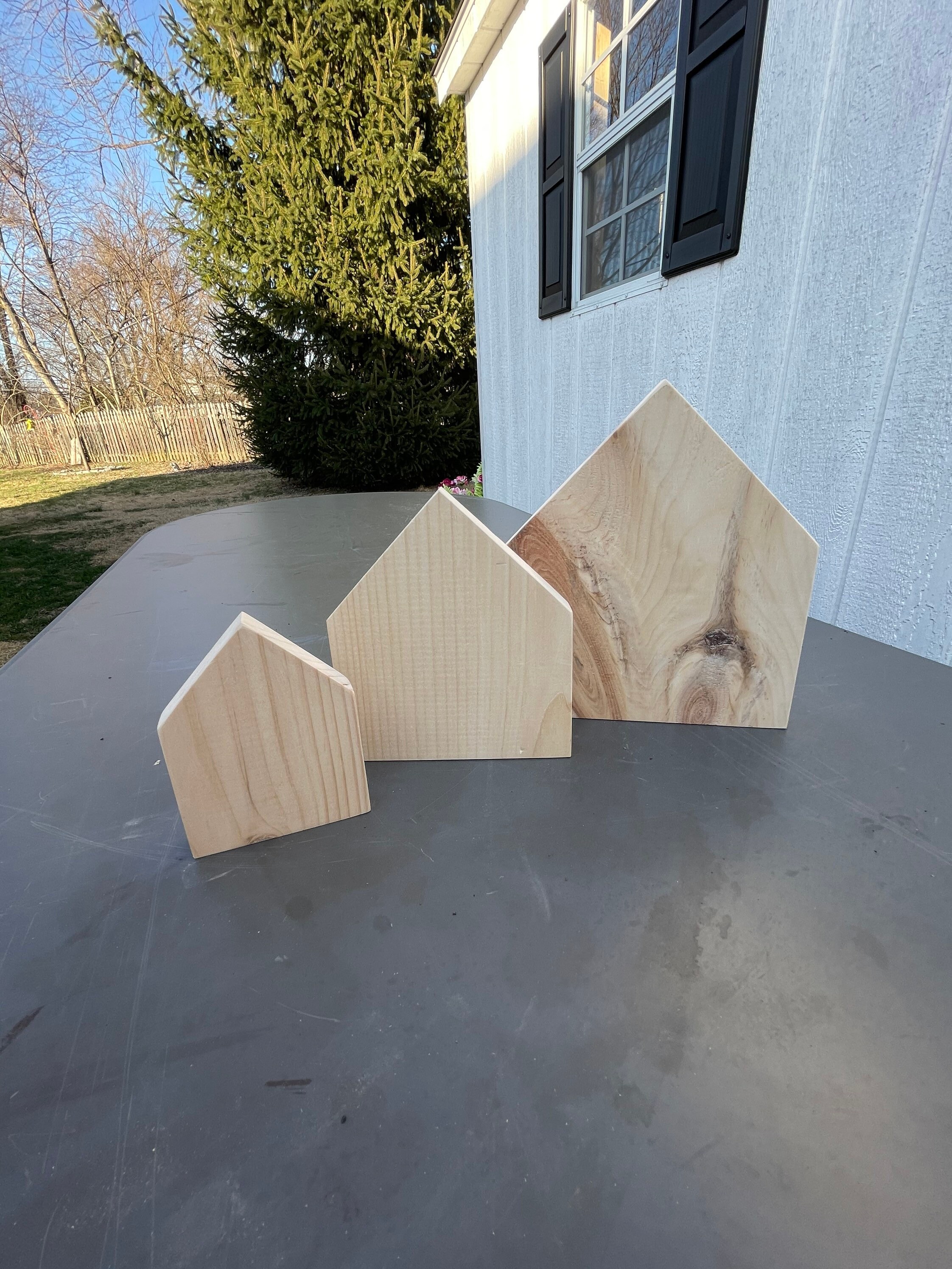 Blank House shaped wood blocks / unfinished wood blocks / DIY Etsy