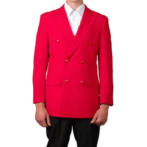 Men&#39;s Double Breasted Red Blazer Jacket New