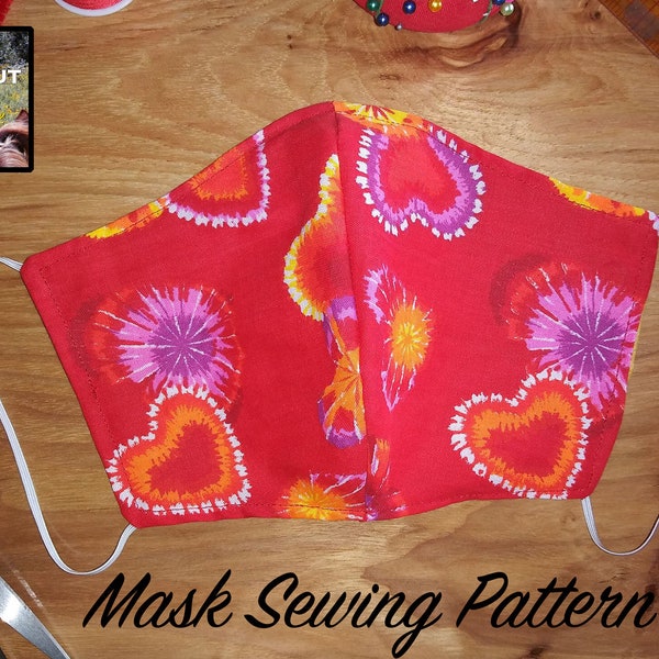 Easy Sew Mask Pattern - Make your own, 3 sizes, instant pdf download, 6 pgs, quick facemask template, simple instructions with many photos