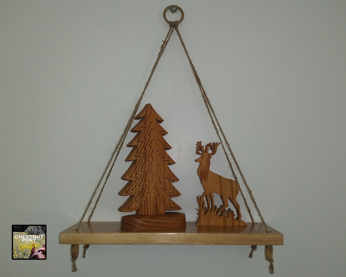 Floating Hickory Shelf Rustic handmade shelf using jute Etsy