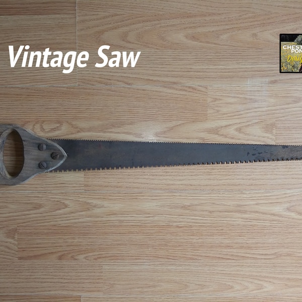 Rusty Double Edge Saw Blade, 24 in. — Great for vintage, rustic or metal art decor! Weathered, old hand tool found in neighbors barn