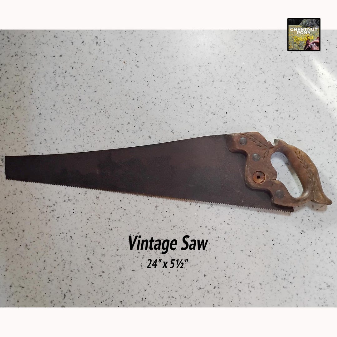 Rusty Saw With Handle, 24 In. — Great for Vintage, Rustic, Metal Art ...