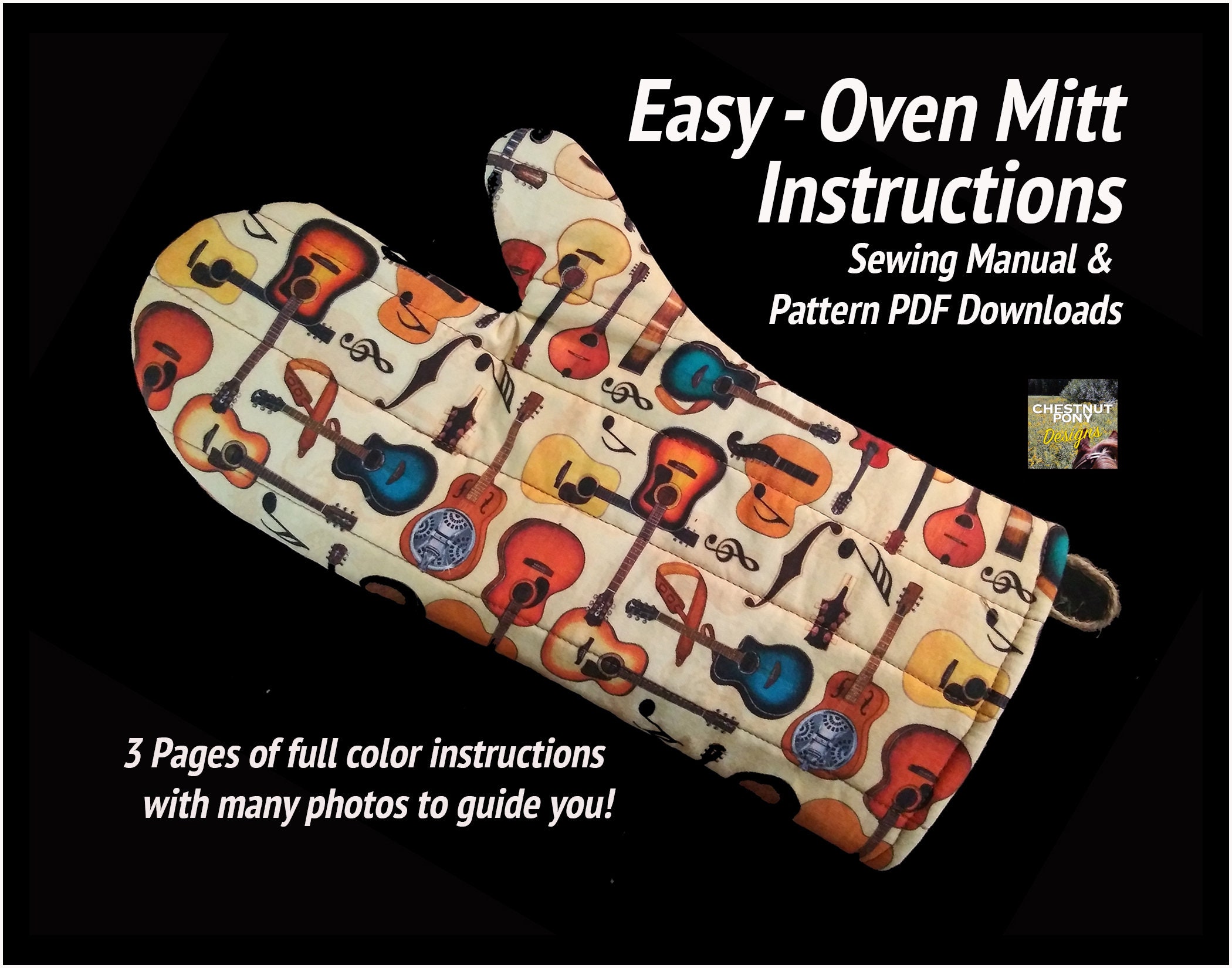 FREE PDF PATTERN- Oven Mitt Pattern for Adults, Kids & Dolls