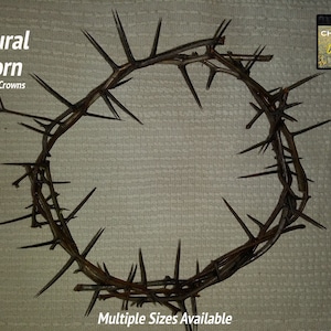 Thorn wreath or crown, real Washington Hawthorn branches, very sharp thorns, use for christian & ancient ritual, rustic decor. From 3&quot; - 14&quot;