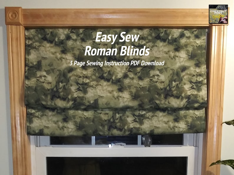 Easy Sew Roman Blinds in 5 Steps Make your own tonight with instant download, great beginner & kids decor project for any window size image 1