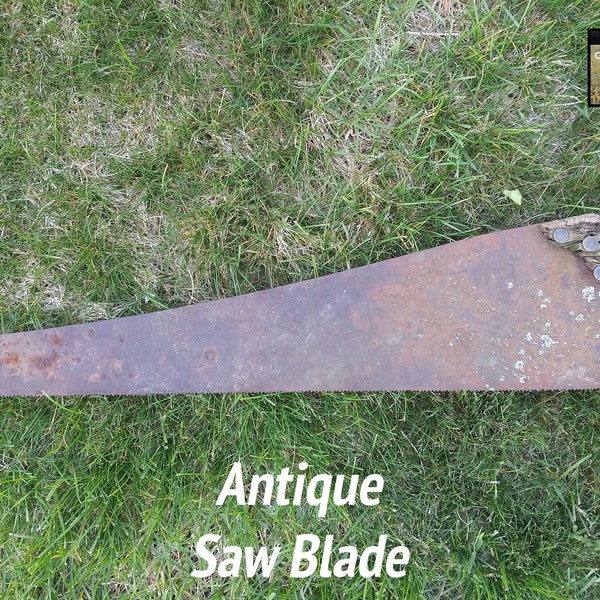 Rusty Saw Blade, 24 in. — Great for vintage, rustic or metal art decor! Weathered, old hand tool found in old wagon.