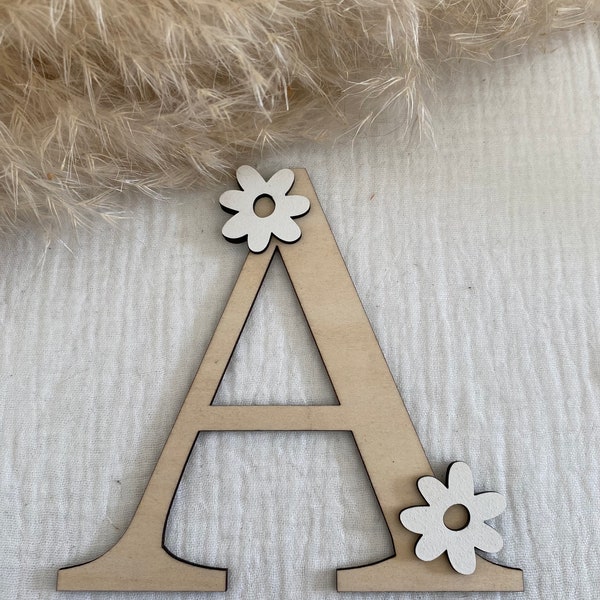 lettre en bois fleurs, marguerite, daisy