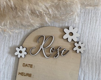 birth plaque welcome flowers marguerite daisy