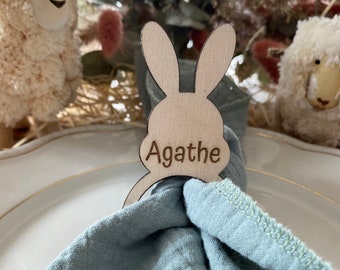 Place mark and personalized Easter napkin ring