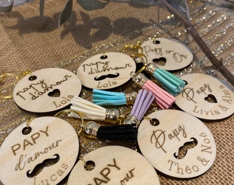 Personalized Grandpa/Papi key ring - Grandfather's Day