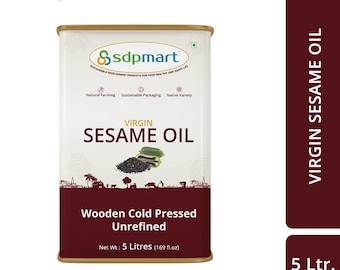 5 Liter | SDPMart Cold pressed  virgin Chekku Sesame Oil  | Natural | Unrefined FREE Shipping