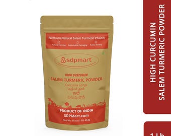 Polvo de cúrcuma natural de Salem: alto contenido de curcumina, 1 libra