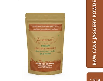 Polvo natural de jaggery de caña cruda - 1 libra, Nattu Sakkarai