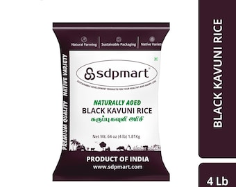 SDPMart Naturally Aged Black Kavuni Rice | 4 lb (64 oz) | Traditional Rice | Native  Variety | 100% Natural | Unpolished |