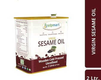 Aceite de sésamo virgen prensado en frío de 2 litros / Sin refinar, natural