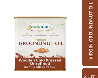 2 Liter Wooden Cold Pressed Virgin Groundnut Oil | Unrefined