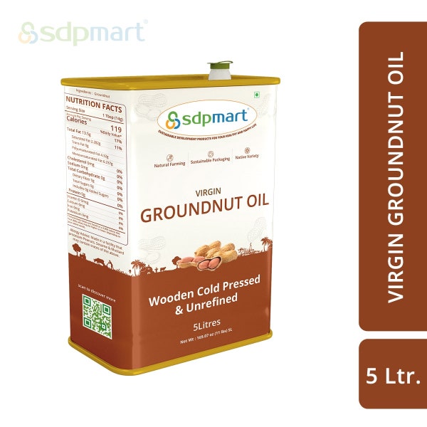 5 Liter | SDPMart Cold pressed virgin Peanut Oil  | Natural | Unrefined FREE Shipping
