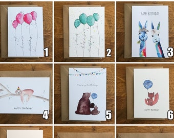 Individual card set - birthday cards etc. as set of 3, 6 or 12