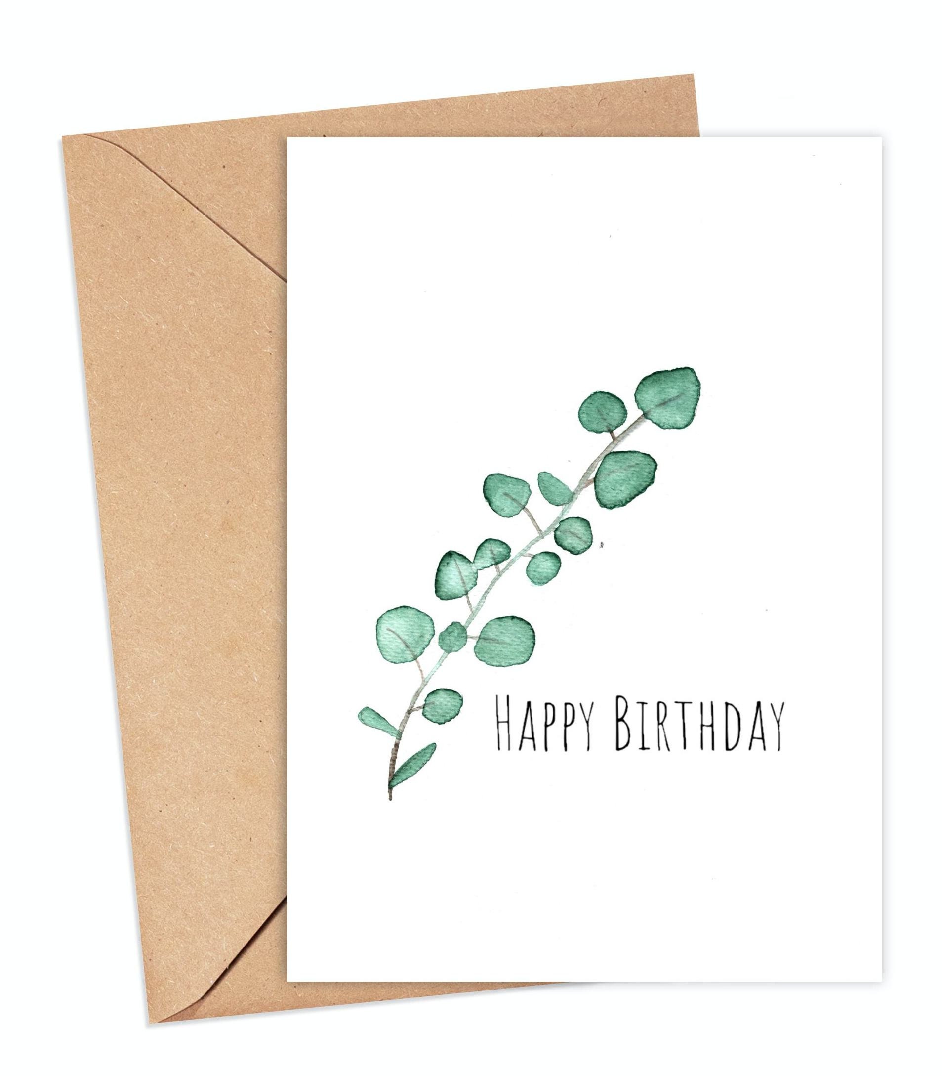 Hallmark Geburtstagskarte – Aquarell Mountains Design, Mit Umschlag – Moderne Glückwunschkarte