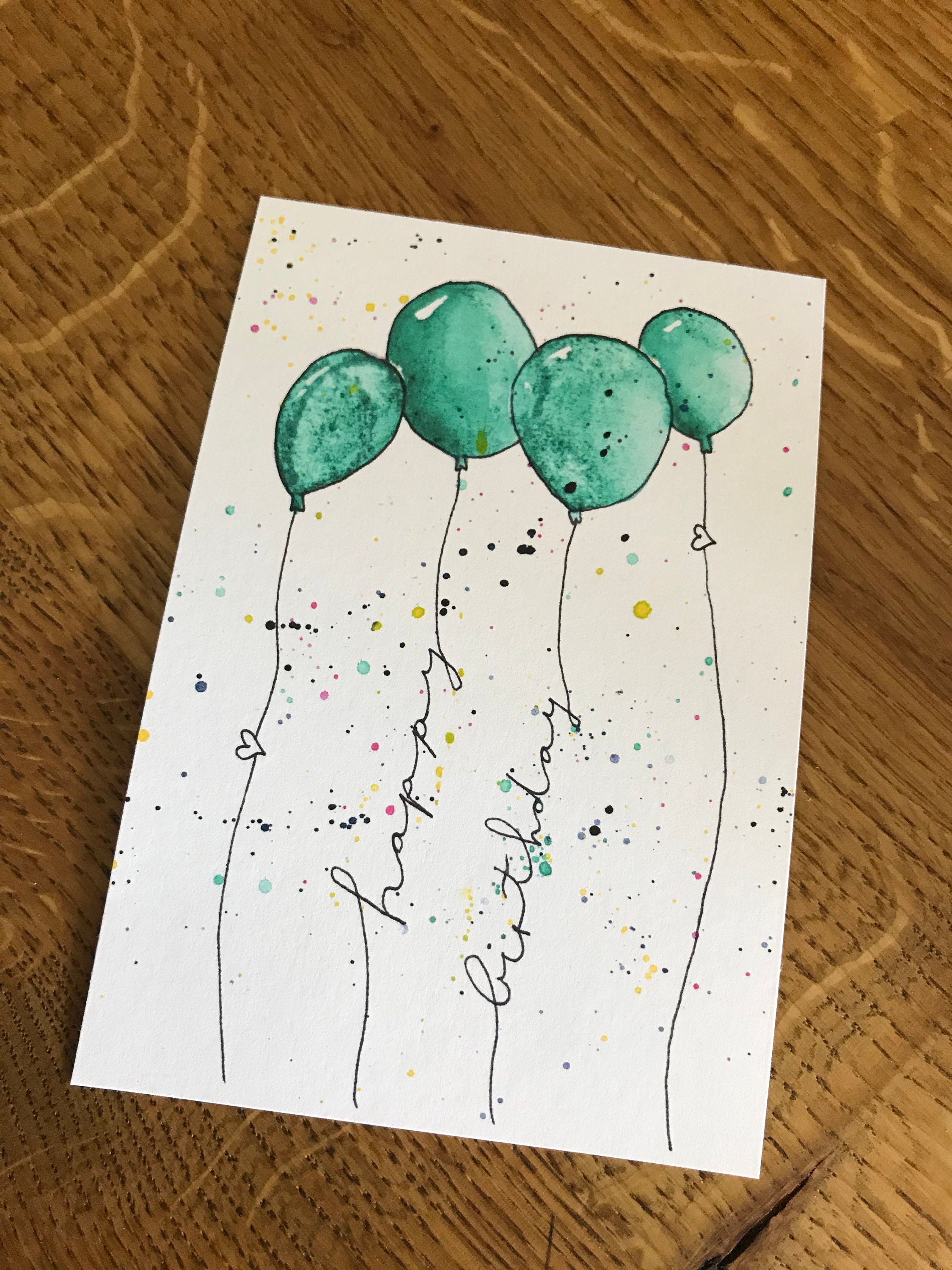 Aquarell Geburtstagskarte Happy Birthday  Etsy