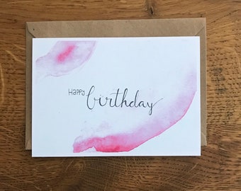 Aquarell Geburtstagskarte "Happy Birthday" / Karte zum Geburtstag