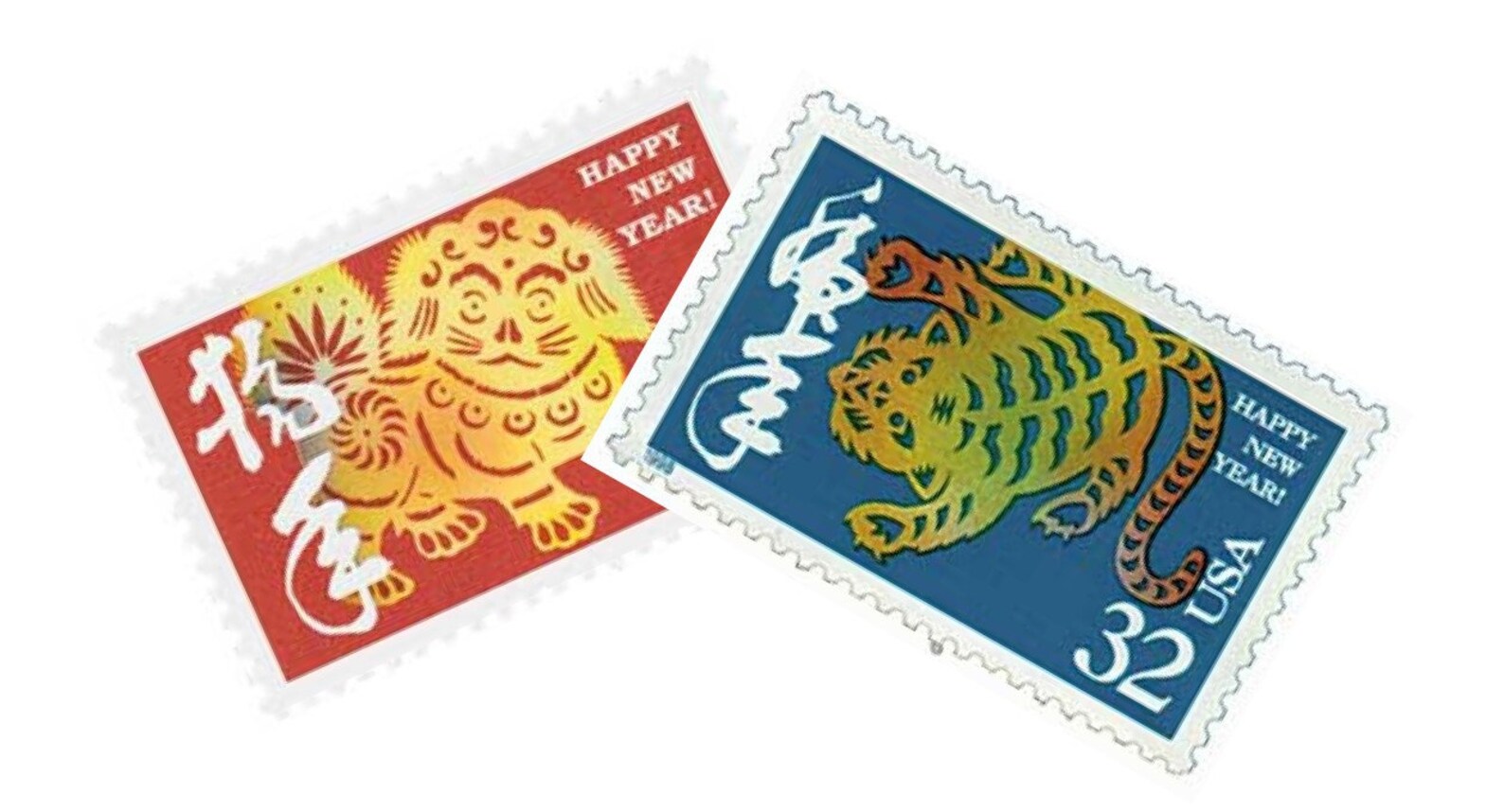 Chinese New Year Series USPS Commemorative Stamps Etsy UK
