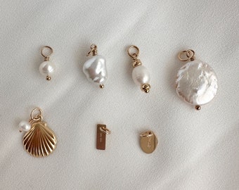 Tiny Pearl Pendant Baroque Charm for Necklace Gold Filled
