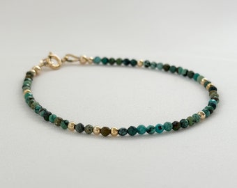 Turquoise Bracelet dainty minimalist gemstone beaded jewelry boho bracelet December birthstone anniversary gifts for her women mom gift idea
