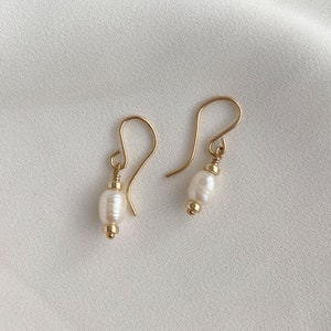 Handmade 14k Gold Filled Freshwater Pearl Dangle Earrings