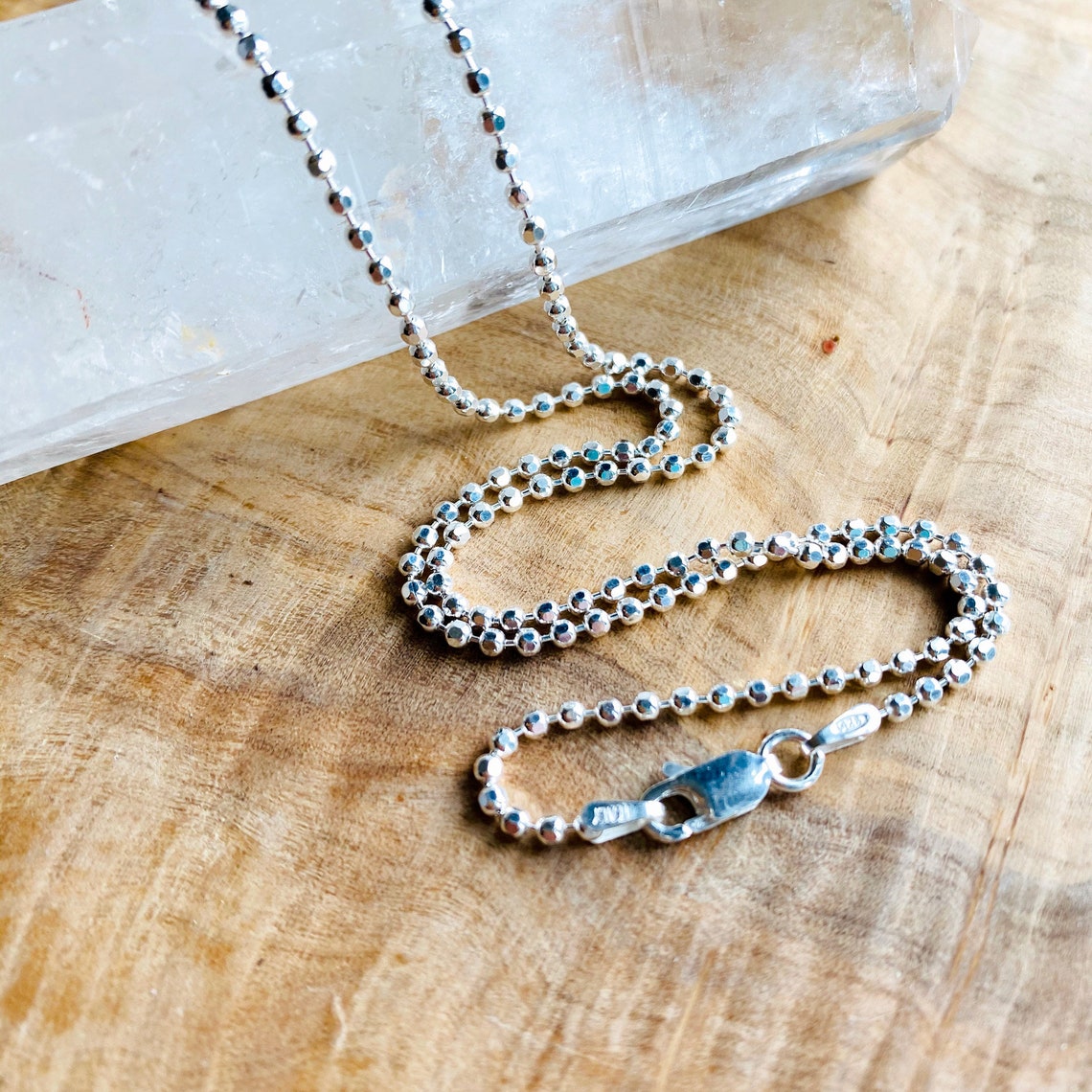 20 Inch Sterling Silver Ball Chain 2mm Sterling Ball Chain Etsy