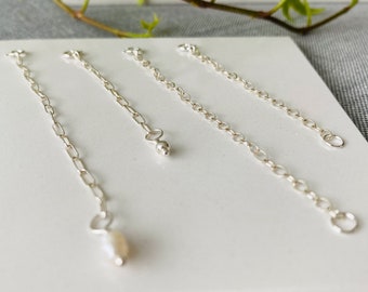 Removable 2 inch 3 inch necklace extension chain extender for necklace or bracelet pearl bead or plain 14k gold filled 925 Sterling silver