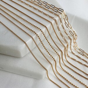 Gold Filled Chain 16 18 inch 14k thin necklace spiga curb figaro paperclip birthday gift idea anniversary gifts for her mom women girlfriend