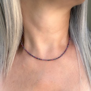 Semi precious beaded necklaces 14k gold filled minimal dainty gemstone bead choker beach jewelry birthstone gift for her women girlfriend
