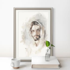 Jesus Christ wall art Painting Jesus Portrait Jesus Modern Christian Catholic Wall Art Gift Jesus Christ Picture Art Prints Digital Download